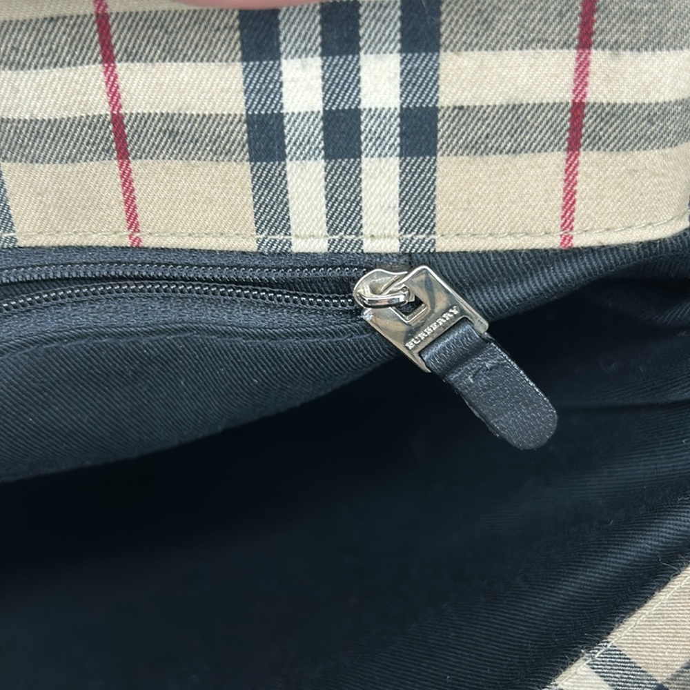 Burberry Beige and Black Checkered Tote - Picture 7 of 10